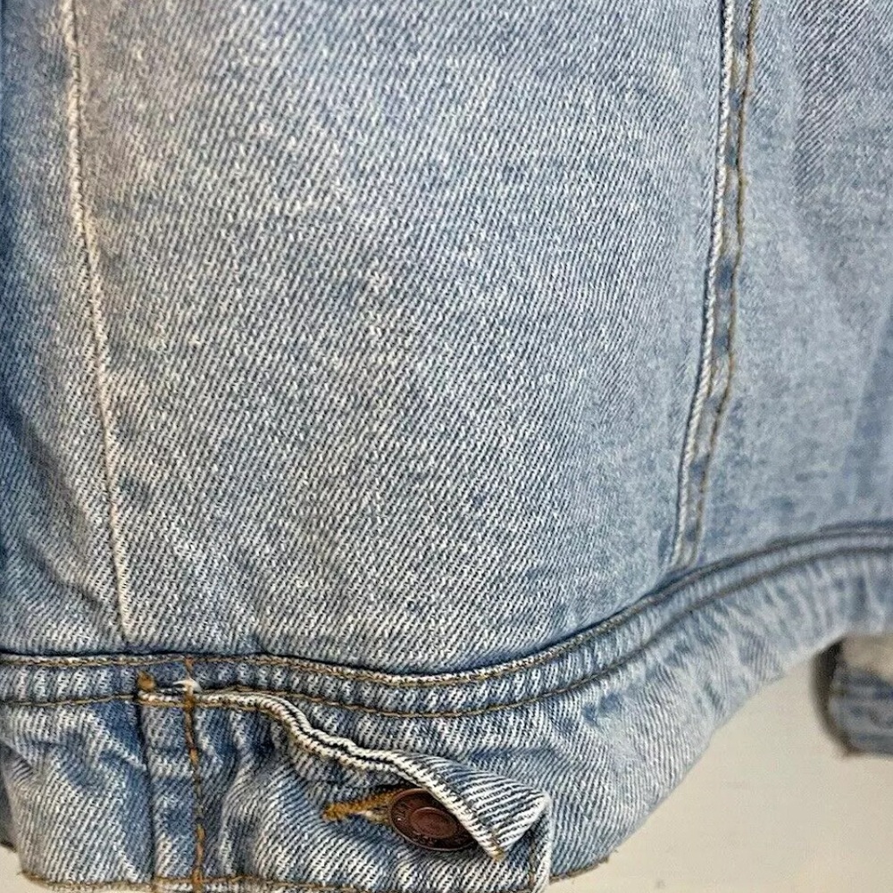 Vintage RSQ Denim Jacket With Sherpa Collar And Lining Fall Layering Blue, XS - Picture 14 of 16